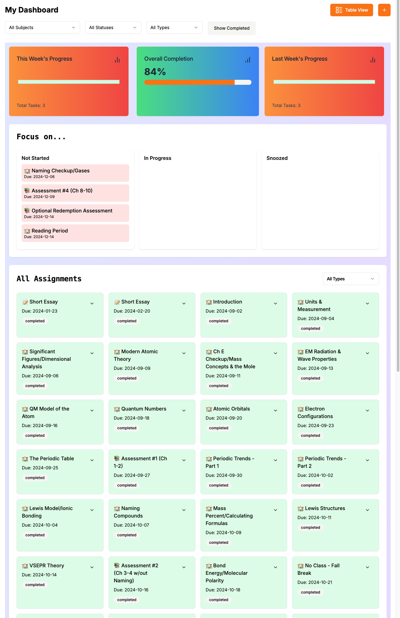 Assignment Tracker